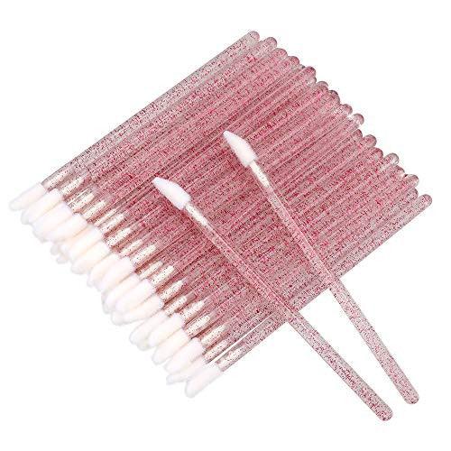 Set aplicatoare solutii gene, 50 buc glitter Rosii
